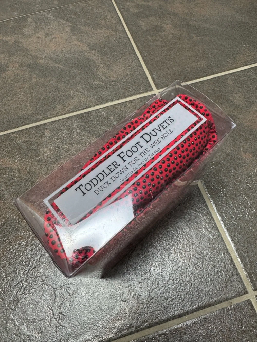 Restoration Hardware Toddler Kids Foot Duvets Slippers Duck Down Red 4-6 NEW